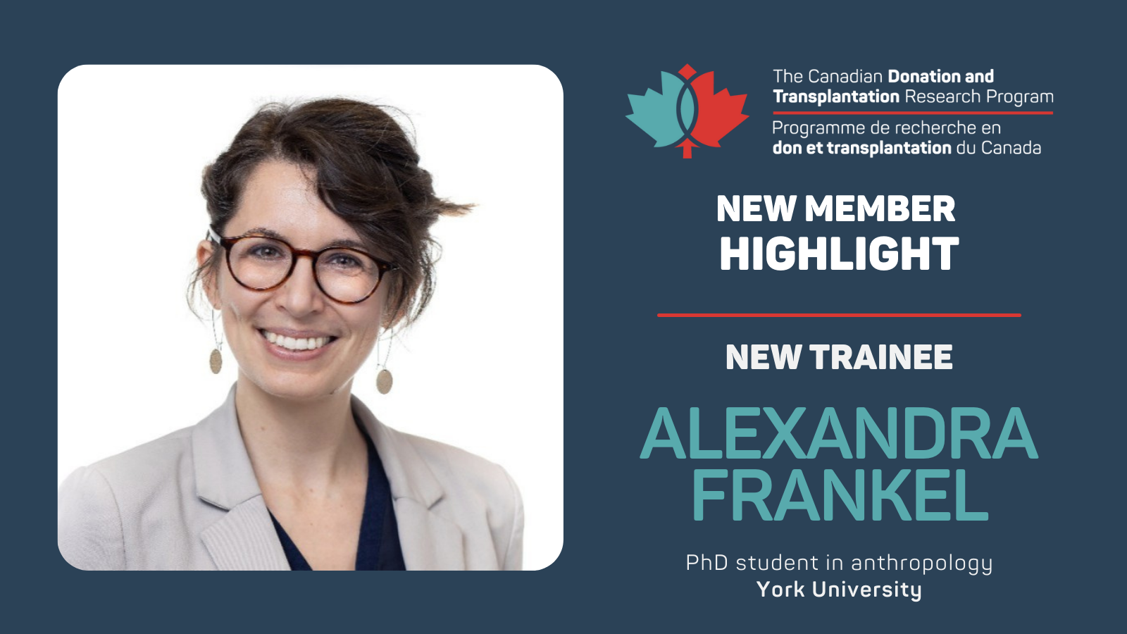 New Trainee Profile: Alexandra Frankel – PhD student in