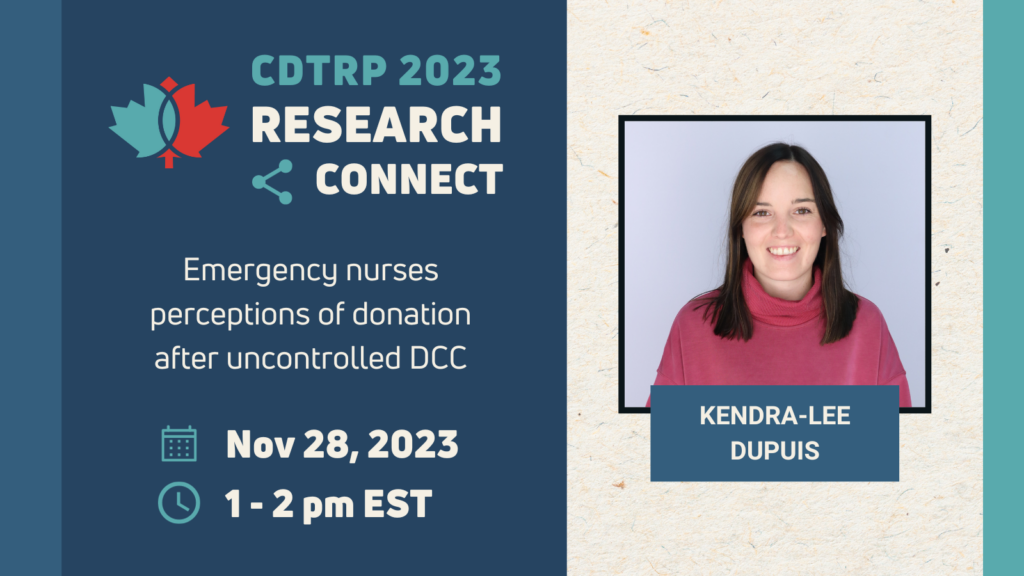 CDTRP Research Connect – Dr. Murdoch Leeies – Canadian Donation