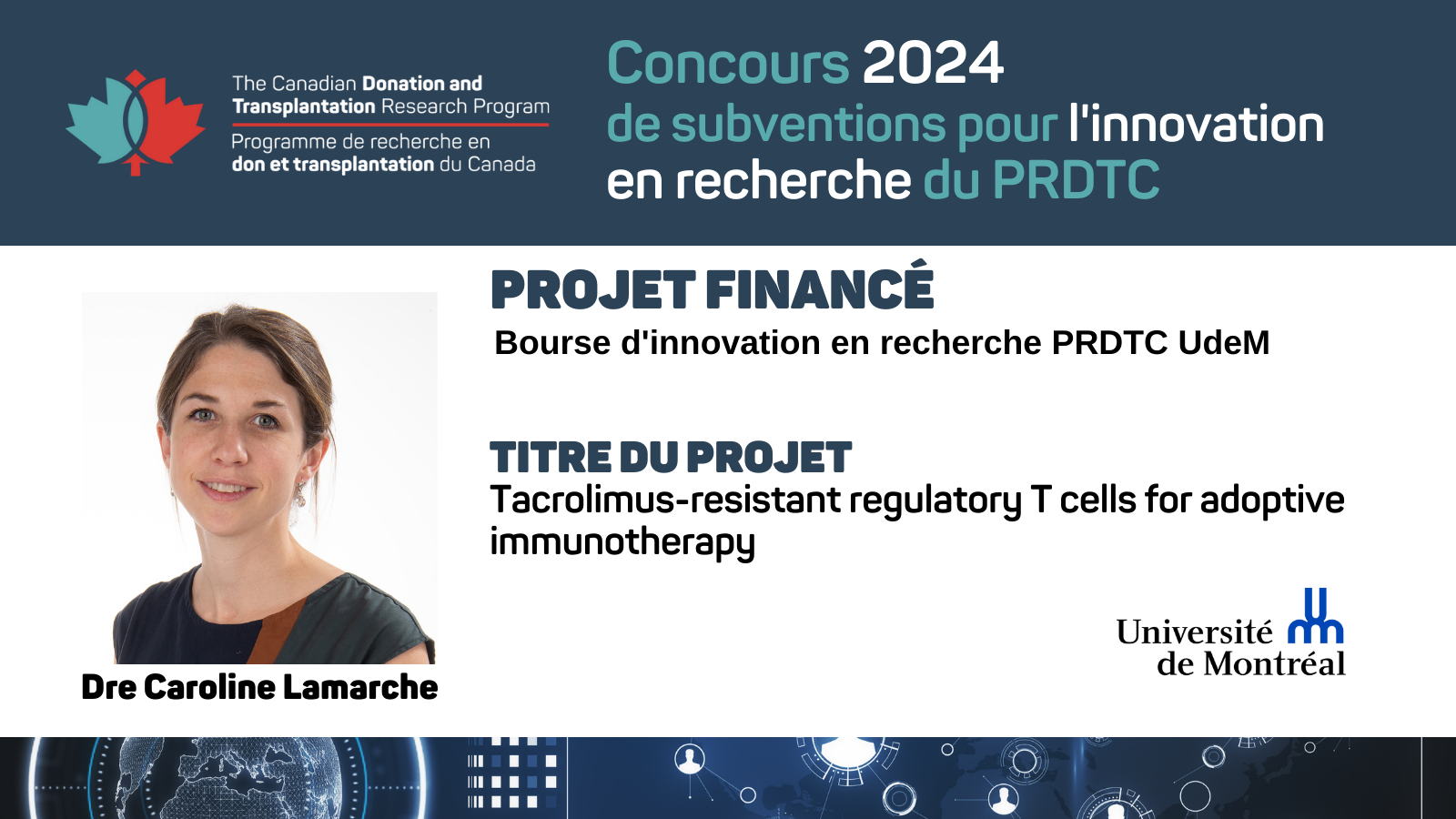 Bourse d&apos;innovation en recherche: Dr. Caroline Lamarche